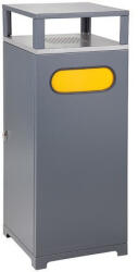Fém hulladéktároló hamutartóval, (zárható) 90 L, 450x450x950 mm (07-7340)