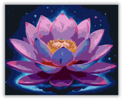  Neon Lótusz Kozmikus Háttérrel - számfestő készlet