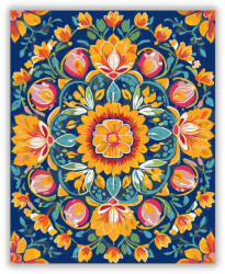  Tavaszi Virág Mandala Élénk Színekkel - számfestő készlet