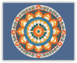  Buddhista Szimbólumokkal Díszített Mandala - számfestő készlet