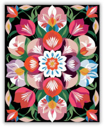  Virágkert Mandala Rózsákkal és Tulipánokkal - számfestő készlet