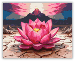  Rózsaszín Lótusz Száraz Földön - számfestő készlet