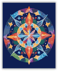  Csillag Mandala Élénk Színekkel - számfestő készlet