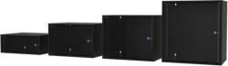 S-Link Rackszekrény - 12U 19" fali kivitel (600x530x400mm, ablakos, Flatpack, Fekete) (36763) - digitalgo