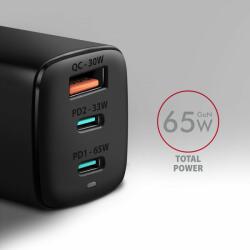 AXAGON ACU-DPQ65 QC4 + USB-C PD Wall Charger Black (ACU-DPQ65) - oneclick