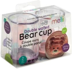Melii Set 2 Pahare Copii Design Interio Urs, Melii, Roz&mov (ml13555) - etoys Set pentru masa bebelusi