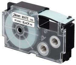 Compatibil Banda compatibila Casio XR-24WE1, 24mm x 8m, text negru / fundal alb (XR-24WE)