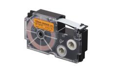 Compatibil Casio XR-12FOE , 12mm x 8m, text negru / semnal fundal portocaliu, banda compatibila (CAXR12FOE)