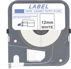 Compatibil Max LM-312W, 12mm x 8m, alb banda compatibila (PT-312W)