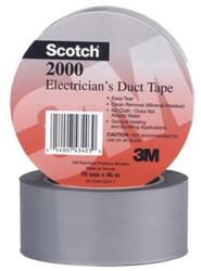 3M 2000 Bandă PVC multifuncțională pentru electricieni, gri, 50 mm x 46 m