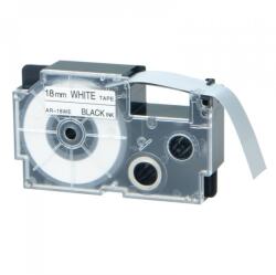 Compatibil Banda compatibila Casio XR-18WE1, 18mm x 8m text negru / fundal alb (XR18WE)
