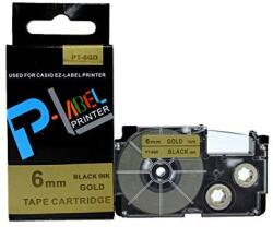 Compatibil Banda compatibila Casio XR-6GD1 6mm x 8m text negru / fundal auriu (XR6GD)