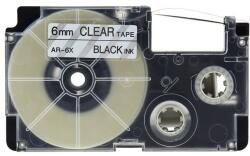 Compatibil Banda compatibila Casio XR-6X1, 6mm x 8m text negru / fundal transparent (XR6X)