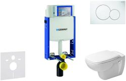 Geberit Kombifix - Modul fali WC-hez nyomógombbal Sigma01, alpesi fehér + Duravit D-Code - WC és ülőke, perem nélküli, SoftClose 110.302. 00.5 NH1 (110.302.00.5 NH1)