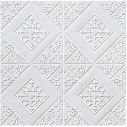 SDEPOT 40 db SDEPOT® tapétalap készlet, 3 mm vastag, 70x70 cm, elegáns rombusz mintával, fehér (SET40_TAPET_79_ALB)