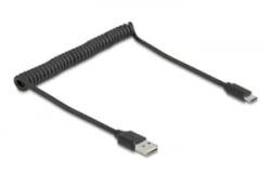Delock EASY-USB 2.0 Type-A - Type-C kábel 0, 8m fekete (90133)