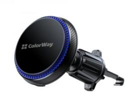 ColorWay MagSafe 360° szellőzőrácsra helyezhető vezeték nélküli autós töltő 15W fekete (CW-CHMW041Q-BK)