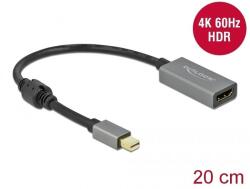 Delock 66570 video átalakító kábel 0, 2 M Mini DisplayPort HDMI A-típus (Standard) Fekete, Szürke (66570)