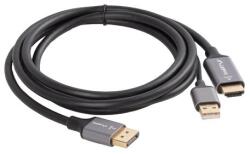 Lanberg CA-HDDP-20CU-0018-BK video átalakító kábel 1, 8 M DisplayPort HDMI + USB Fekete, Ezüst (CA-HDDP-20CU-0018-BK)
