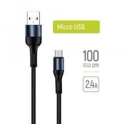 ColorWay USB-A - MicroUSB adat- és töltőkábel 1m fekete (CW-CBUM045-BK)