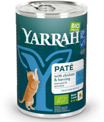 Yarrah 6x400g Yarrah Bio pástétom bio csirke & hal nedves macskatáp