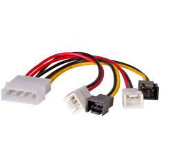 Akyga Cable AK-CA-34 Molex 4-pin - 3-pin 12V x 2 5V 2 0.15m - Kabel - 0, 15 m SATA kábel Fehér (AK-CA-34)