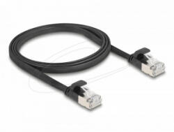 Delock RJ45 lapos patch kábel apa - apa Cat. 6A U/FTP 1 m fekete (81163)