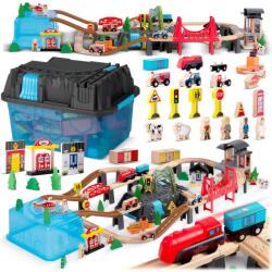 Ricokids fából készült Kisvasút város kiegészítőkkel, 100 db (787900)