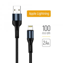 ColorWay USB-A - Lightning adat- és töltőkábel 1m fekete (CW-CBUL045-BK)