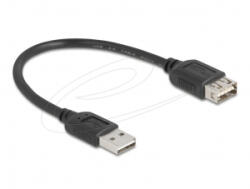 Delock EASY USB 2.0 Type-A -> Type-A kábel 0.2m fekete (81510)