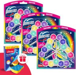 Domestos Power5 WC frissítő blokk Magic Unicorn (9x50g) + Ajándék Vileda Szivacs