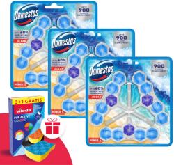 Domestos Power5 WC frissítő blokk Ocean (9x50g) + Ajándék Vileda Szivacs