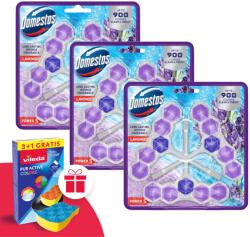 Domestos Power5 WC frissítő blokk Lavender (9x50g) + Ajándék Vileda Szivacs