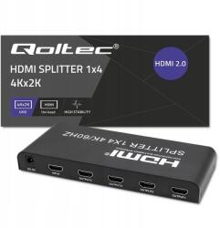Qoltec Aktív elosztó Splitter 4xHDMI 4Kx2K 6Gb/s 60Hz nagy stabilitásQolt (51799)