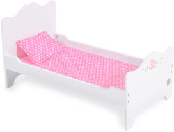 Moni Toys Patut din lemn pentru papusi Moni Toys - B019, alb (109215)