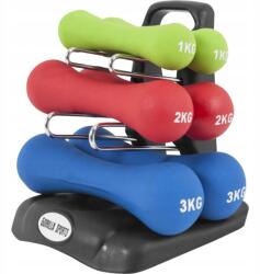 KAYOBA Gorilla Sports Ergonomikus súlyzó szett állvánnyal 12 kg (003569)