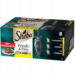 Sheba Fresh & Fine nedves macskaeledel szószban ízkeverék tasak 50x50 g