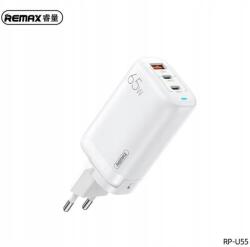 REMAX Gan Akkumulátortöltő Fehér 65W Pd Qc 2xUSB-C 1xUSB (RP-U55)