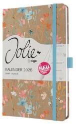 Sigel Naptár, A5, heti, 2026, kemény borító, SIGEL Jolie, Green Floral Serenity
