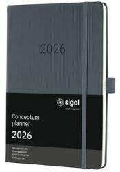 Sigel Naptár, A5, heti, 2026, kemény borító, SIGEL Conceptum, sötét szürke