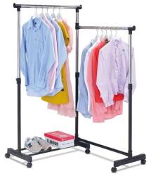 Autronic Suport haine pivotant crom / negru, 164 x 173 cm