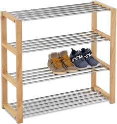 Autronic Raft pentru pantofi 4 niveluri, 81 x 30 x 73 cm, naturală, 4 etaje Pantofar