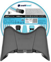 Cellfast Basic 3 rétegű kerti locsoló szett fali tartóval, 1/2″ 20 m UV-álló (72863)
