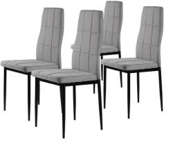  4 darabos szürke kárpitozott étkezőszék készlet (KW01-GREY)