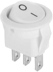 Fehér kerek billenőkapcsoló 3pin 3a 250v (75096)