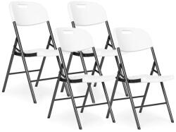 4 db összecsukható catering szék fém vázzal, HDPE ülőfelület, fehér (YC-050-4-W)