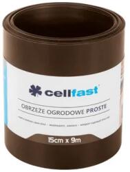 Cellfast egyenes kerti szegély 15 cm x 9 m, barna, vízálló műanyag (66968)