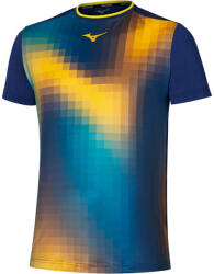 Mizuno Frontier Shadow Graphic Tee M Bellwether Blue Férfipóló XL