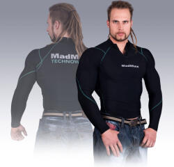 MadMax MSW903 Black/Green Férfipóló L