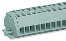 Wago 2-conductor terminal strip; 3-pole; without push-buttons; with fixing flanges; for screw or similar mounting types; Fixing hole 3.2 mm Ø; 1.5 mm2; CAGE CLAMP®; 1, 50 mm2; gray (260-103)